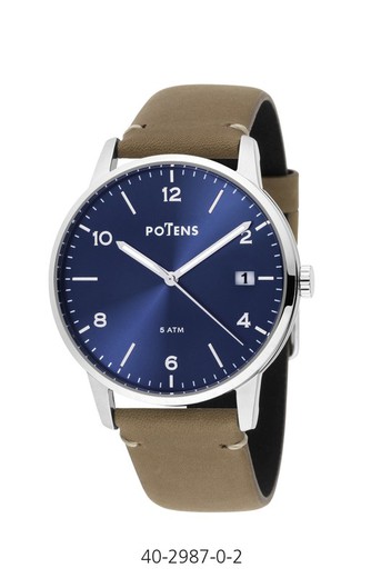 Potens herenhorloge 40-2987-0-2 bruin leer