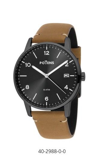 Potens Herrenuhr 40-2988-0-0 Braunes Leder