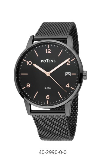 Potens Men's Watch 40-2990-0-0 Mat Black