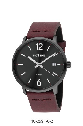 Potens Men's Watch 40-2991-0-2 Vinotinto Leather