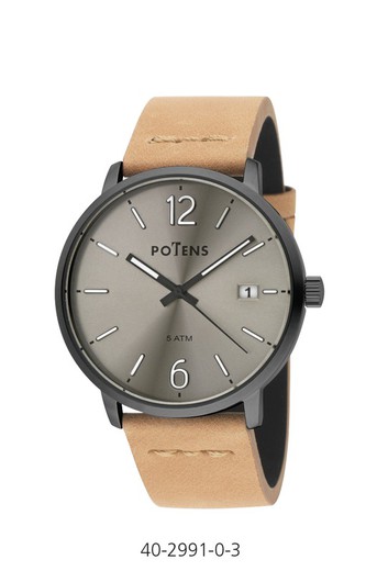 Potens Men's Watch 40-2991-0-3 Beige Leather