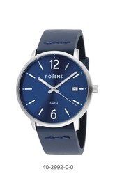 Potens Herrenuhr 40-2992-0-0 Blaues Leder