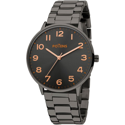 Potens Herenhorloge 40-2998-0-2 Staal Zwart