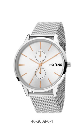 Reloj Potens Hombre 40-3008-0-1 Acero Esterilla