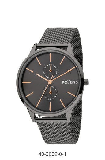 Orologio da uomo Potens 40-3009-0-1 grigio opaco