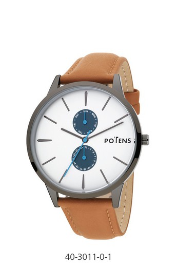 Reloj Potens Hombre 40-3011-0-1 Piel Marrón