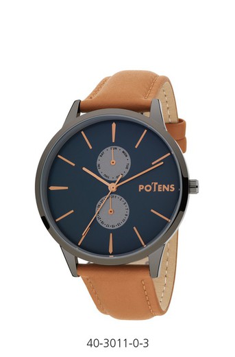 Potens Men's Watch 40-3011-0-3 Brown Leather