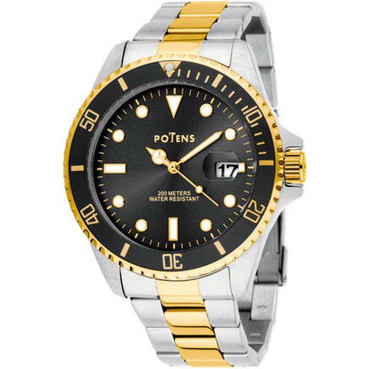 Reloj Potens Hombre 40-3024-0-1 Acero Bicolor Dorado