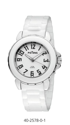 Zegarek damski Potens 40-2578-0-1 Silikon Biały