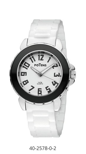 Zegarek damski Potens 40-2578-0-2 Silikon Biały