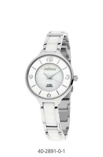 Reloj Potens Mujer 40-2891-0-1 Ceramica Blanca
