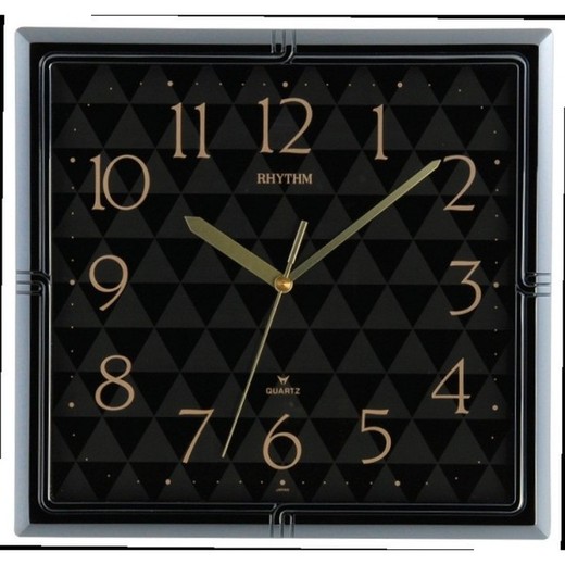 Reloj Rhythm De Pared 4MG560AR02 Básico Cuadrado Plateado