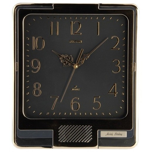 Reloj Rhythm De Pared 4MH201-R02 Decorativos Cuadrado Negro