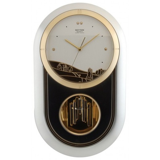 Reloj Rhythm De Pared 4MH634-R19 Decorativos Capsula Pueblo