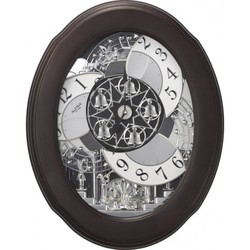 Reloj Rhythm De Pared 4MH871WU06 Magic Motion Ovalado Marrón