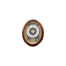 Reloj Rhythm De Pared 4MH884WD06 Magic Motion Ovalado Marrón