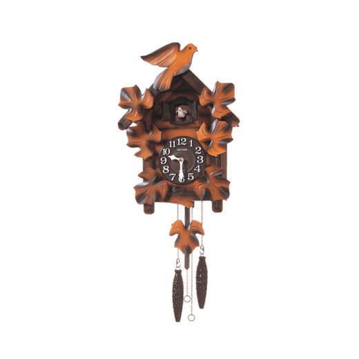 Reloj Rhythm De Pared 4MJ234RH06 Cuckoo Marrón Pajaros