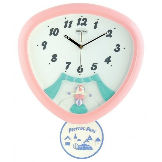 Reloj Rhythm De Pared 4MP699-R13 Decorativos Pierrot Park