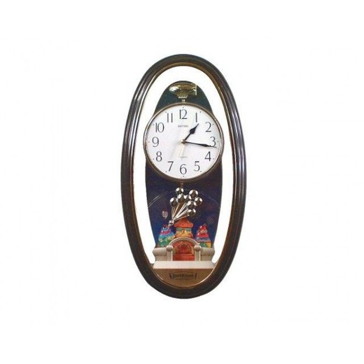 Reloj Rhythm De Pared 4MP710-R02  Decorativos Oval Marrón