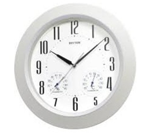 Reloj Rhythm De Pared CFG712NR03 Decorativos Redondo Plateado