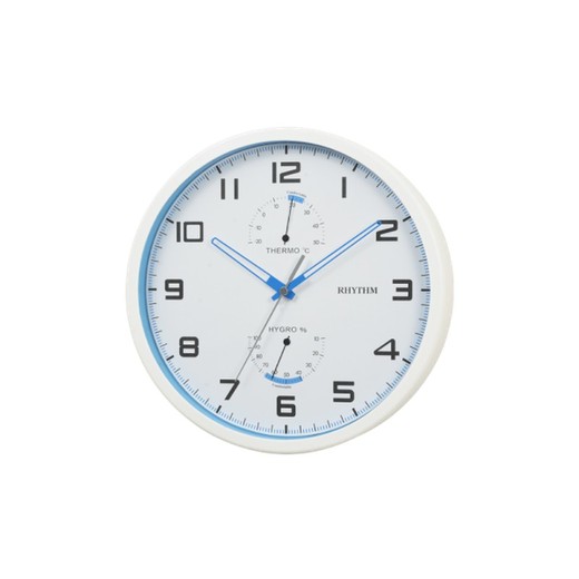 Reloj Rhythm De Pared CFG722NR03 Decorativos Redondo Plateado