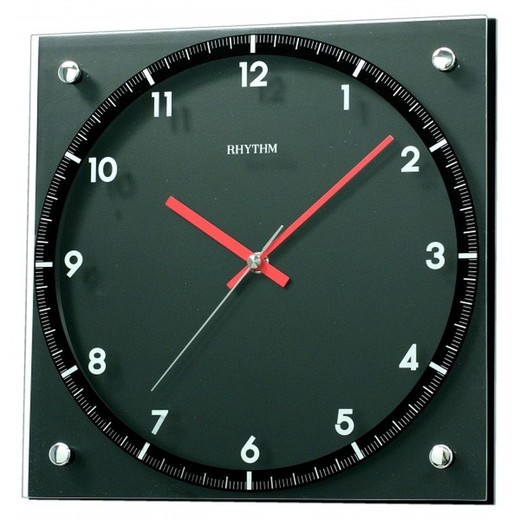 Reloj Rhythm De Pared CMG100NR02 Decorativos Cuadrado Verde