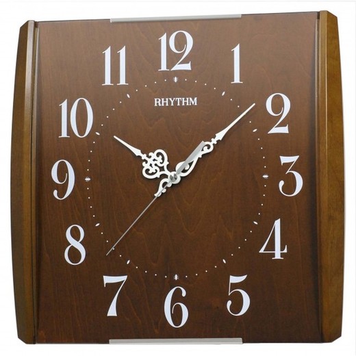 Reloj Rhythm De Pared CMG111NR06 Decorativos Cuadrado Marrón