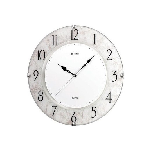 Reloj Rhythm De Pared CMG400NR03 Decorativos Redondo Marmol