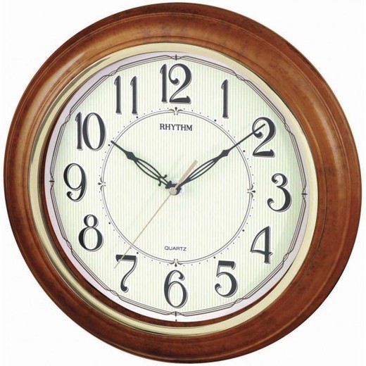 Reloj Rhythm De Pared CMG425BR06 Básico Redondo Marrón