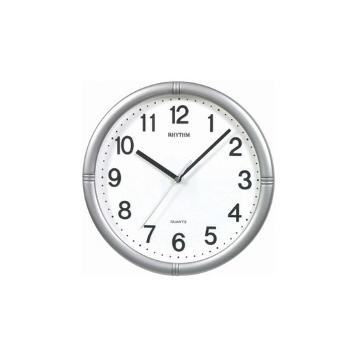 Reloj Rhythm De Pared CMG434BR19 Decorativos Redondo Plateado