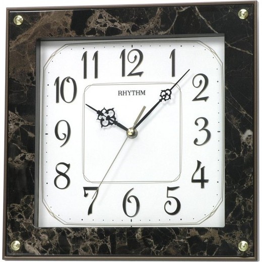 Reloj Rhythm De Pared CMG461NR06 Decorativos Cuadrado Marrón