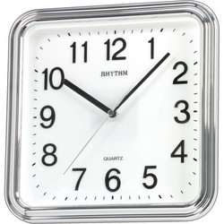 Reloj Rhythm De Pared CMG466NR19 Básico Cuadrado Plateado