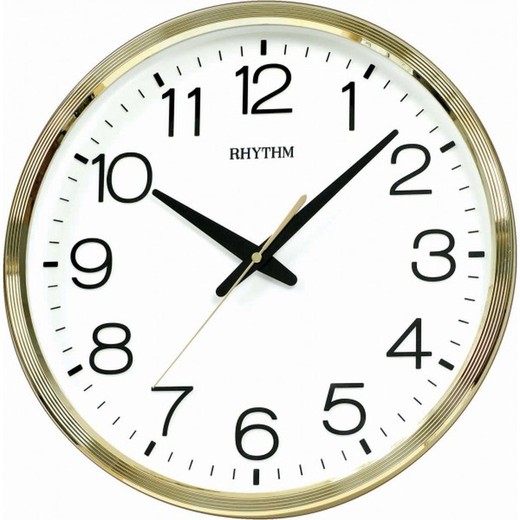 Reloj Rhythm De Pared CMG494BR18 Básico Redondo Dorado