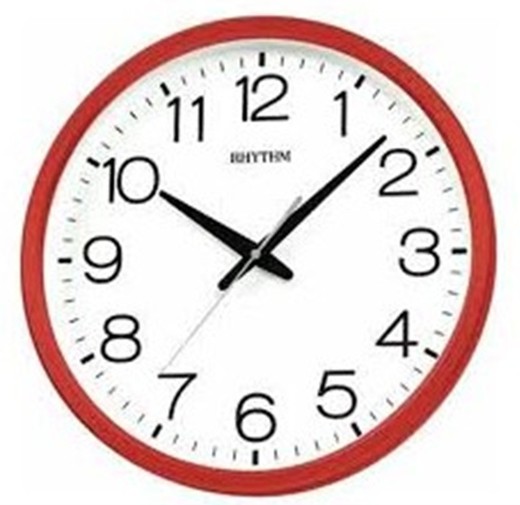 Reloj Rhythm De Pared CMG494NR01 Básico Redondo Rojo