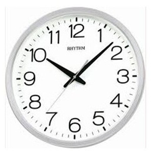 Reloj Rhythm De Pared CMG494NR03 Básico Redondo Plateado