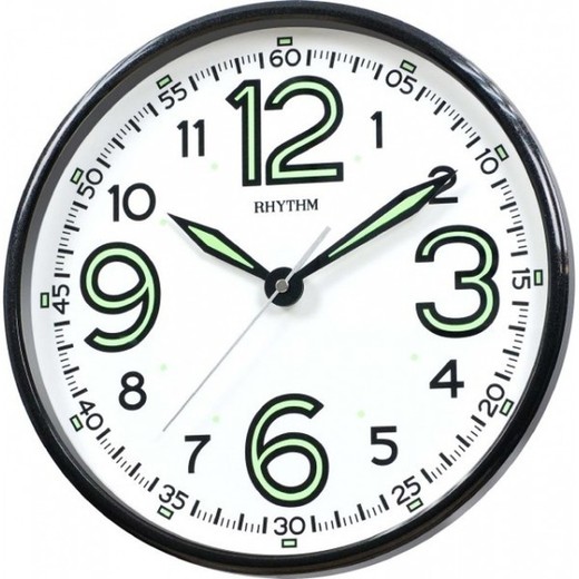 Reloj Rhythm De Pared CMG499BR71 Básico Redondo Negro