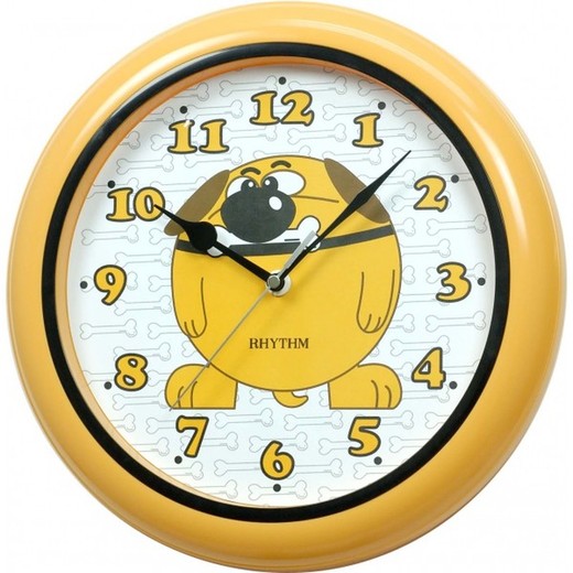 Reloj Rhythm De Pared CMG505BR33 Básico Redondo Amarillo