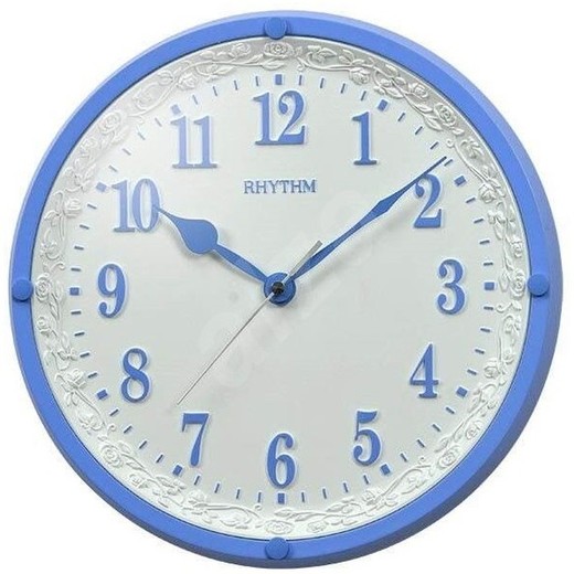 Reloj Rhythm De Pared CMG515NR04 Decorativos Redondo Azul