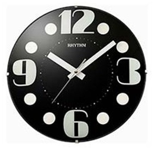 Reloj Rhythm De Pared CMG519NR02 Básico Redondo Negro