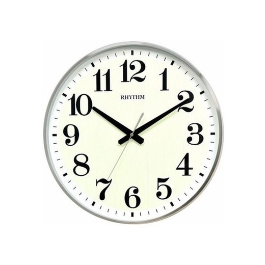 Reloj Rhythm De Pared CMG558NR19 Decorativos Redondo Plateado