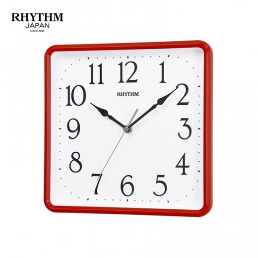 Reloj Rhythm De Pared CMG597NR01 Básico Cuadrado Rojo