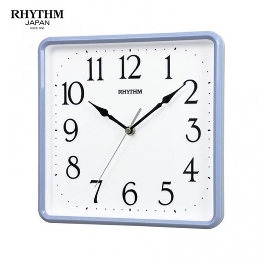 Reloj Rhythm De Pared CMG597NR04 Básico Cuadrado Azul