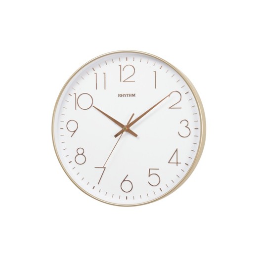 Reloj Rhythm De Pared CMG601NR13 Básico Redondo Dorado