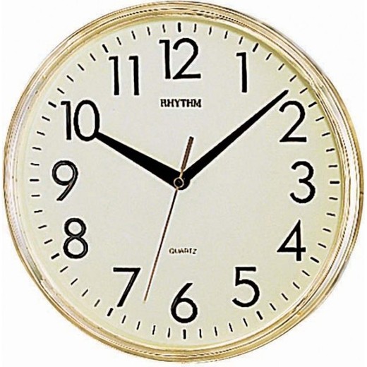 Reloj Rhythm De Pared CMG716BR18 Básico Redondo Dorado