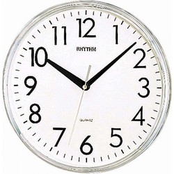 Reloj Rhythm De Pared CMG716BR19 Básico Redondo Plateado