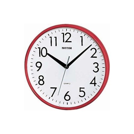 Reloj Rhythm De Pared CMG716NR01 Básico Redondo Rojo