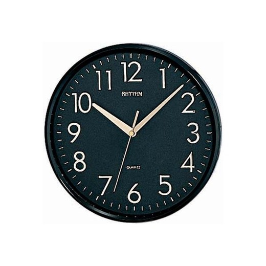 Reloj Rhythm De Pared CMG716NR02 Básico Redondo Negro