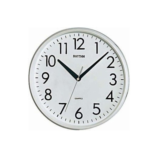 Reloj Rhythm De Pared CMG716NR03 Básico Redondo Plateado