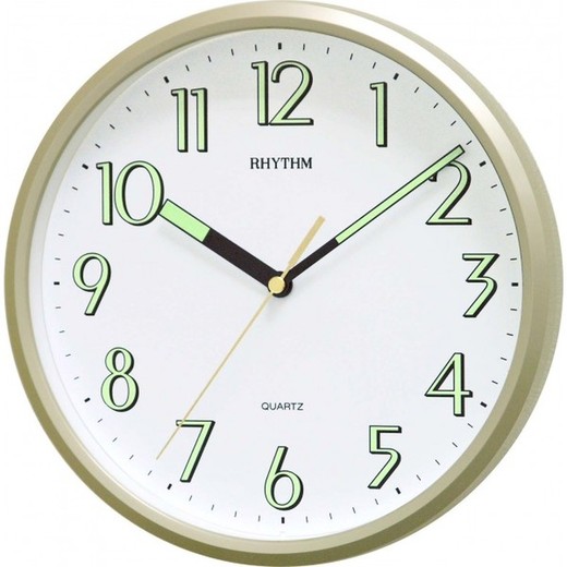 Reloj Rhythm De Pared CMG727NR18 Básico Redondo Dorado