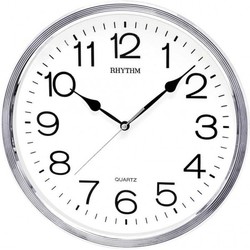 Reloj Rhythm De Pared CMG734BR19 Básico Redondo Plateado